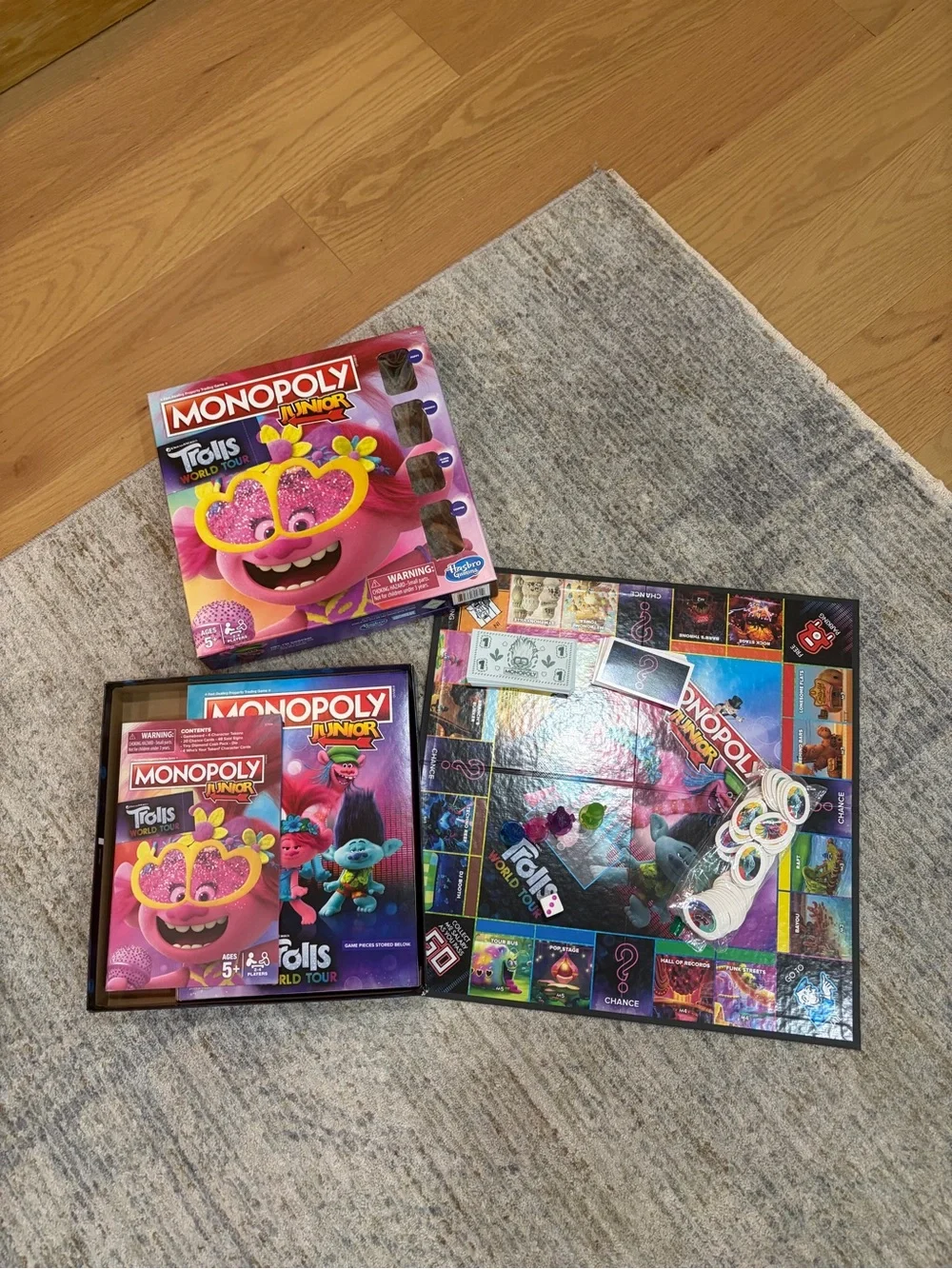 Kids Trolls Monopoly Junior Game - Pink & Yellow